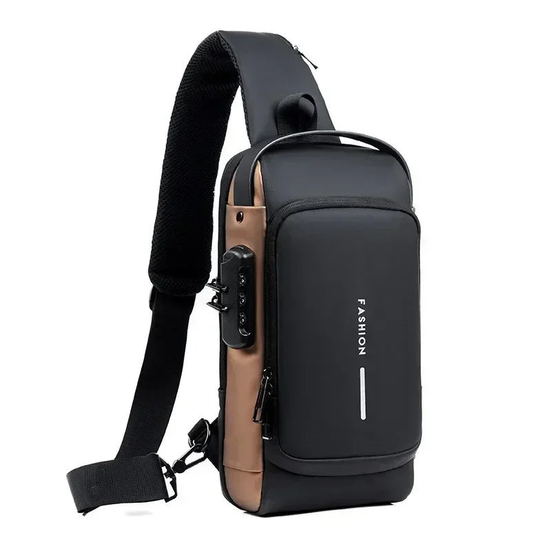 Men's Anti-Theft Chest Bag — USB Charging Crossbody Sling Pack