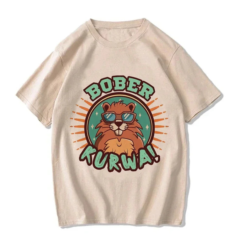 90s Cartoon Grunge Bobr Kurwa Funny T-Shirt