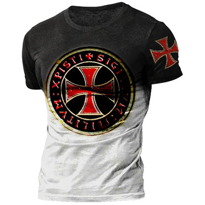 3D American Print Oversized Cotton Hip-Hop T-Shirt