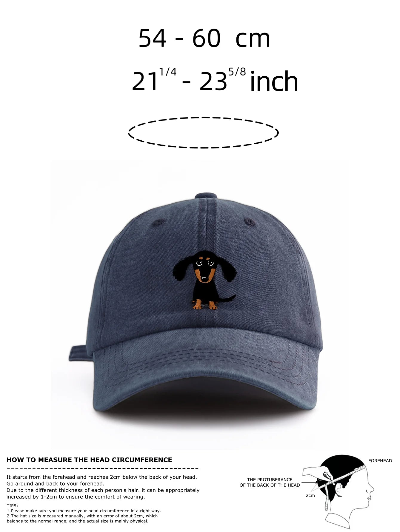 Dachshund Print Washed Baseball Cap – Retro Dad Hat