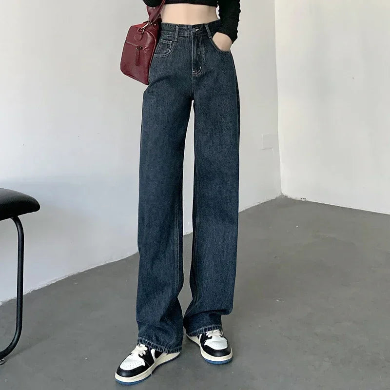 High Waisted Y2K Women’s Straight Leg Denim Pants