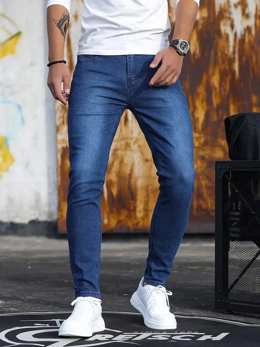 Retro Zipper Stretch Jeans