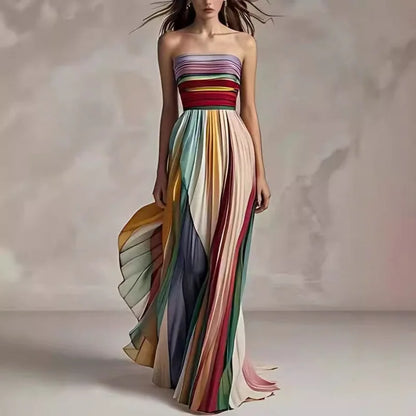 Festival Glow- Multicolor Maxi Dress for Festive Occasions