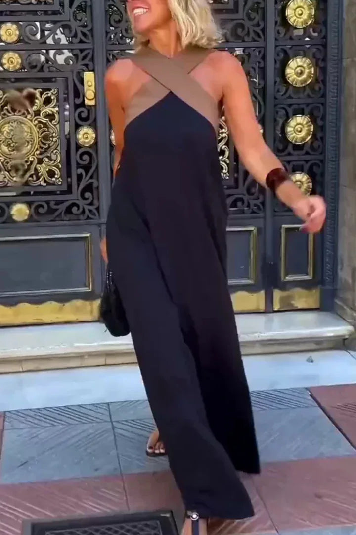 Mira™ Cross-Halter Beach Maxi Dress