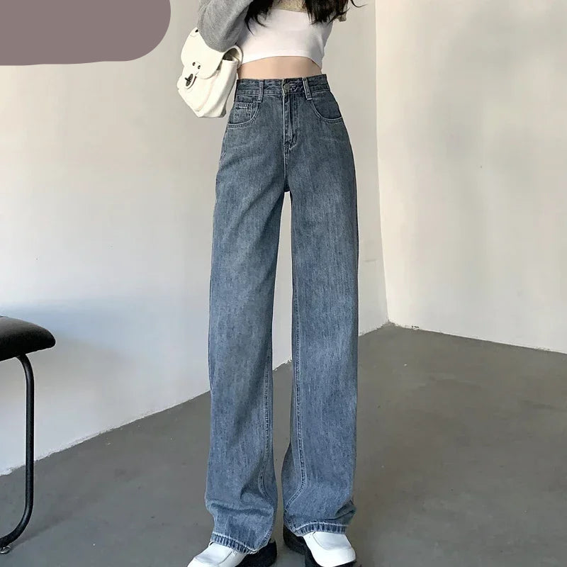 High Waisted Y2K Women’s Straight Leg Denim Pants