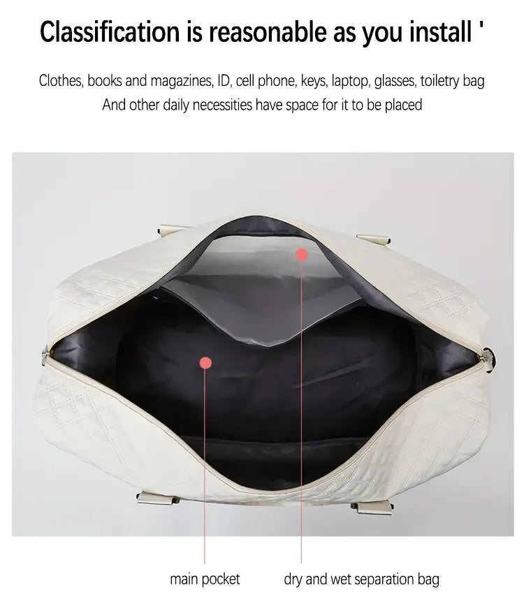 Large Capacity Travel Duffle Bag Sports Gym Yoga Tote Weekend Overnight Bag and Luggage Organiser