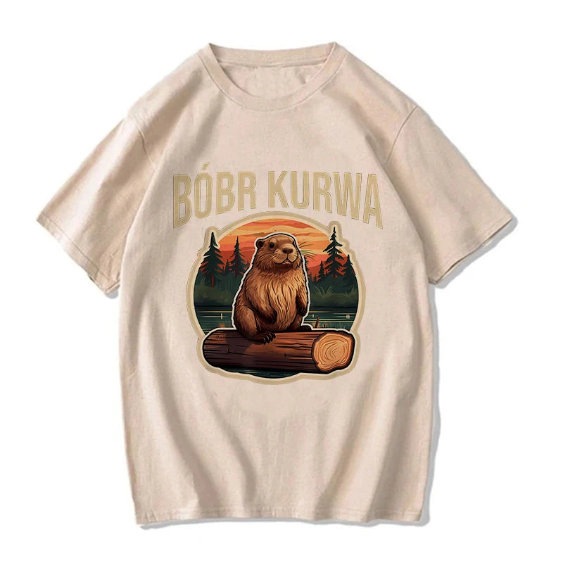 90s Cartoon Grunge Bobr Kurwa Funny T-Shirt