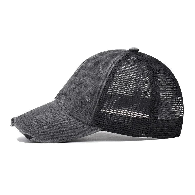 Distressed Baseball Cap – Vintage Washed Dad Hat for Men & Women