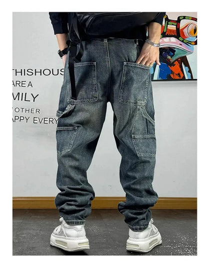 Ripped Patch Baggy Jeans