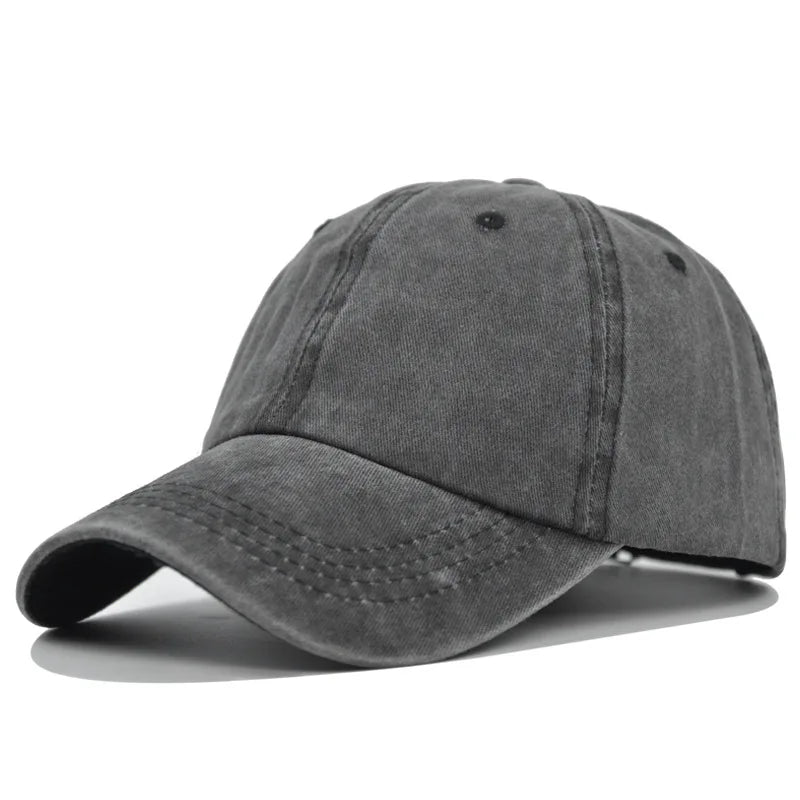 Vintage Washed Distressed Baseball Cap – 100% Cotton Plain Dad Hat