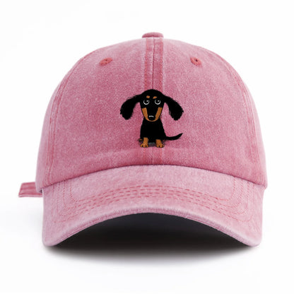 Dachshund Print Washed Baseball Cap – Retro Dad Hat