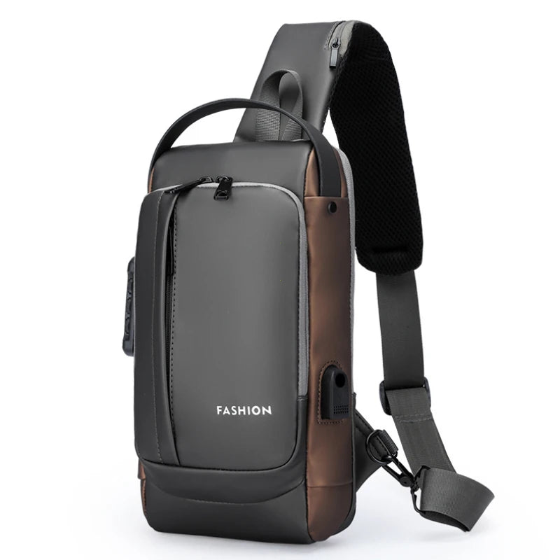Men's Anti-Theft Chest Bag — USB Charging Crossbody Sling Pack