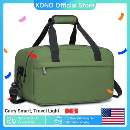 Kono 35x20x20 Cabin Bag Under Seat Ryanair Flight Carry On Bag Sports Travel Duffel Holdall Hand Luggage 14L Unisex