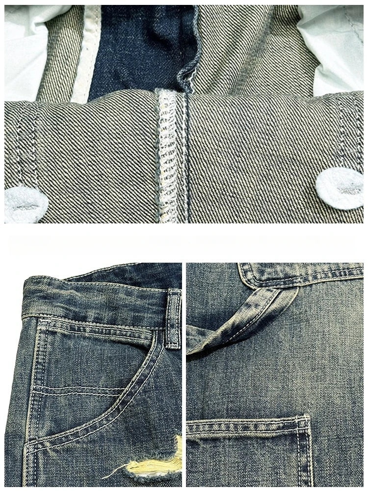 Ripped Patch Baggy Jeans
