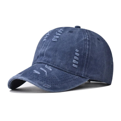 Distressed Baseball Cap – Vintage Washed Dad Hat for Men & Women