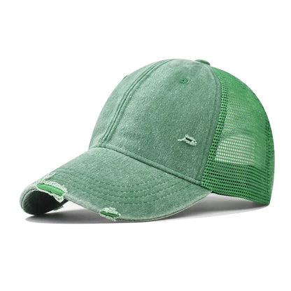 Distressed Baseball Cap – Vintage Washed Dad Hat for Men & Women