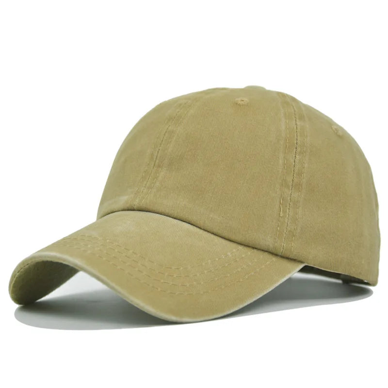 Vintage Washed Distressed Baseball Cap – 100% Cotton Plain Dad Hat