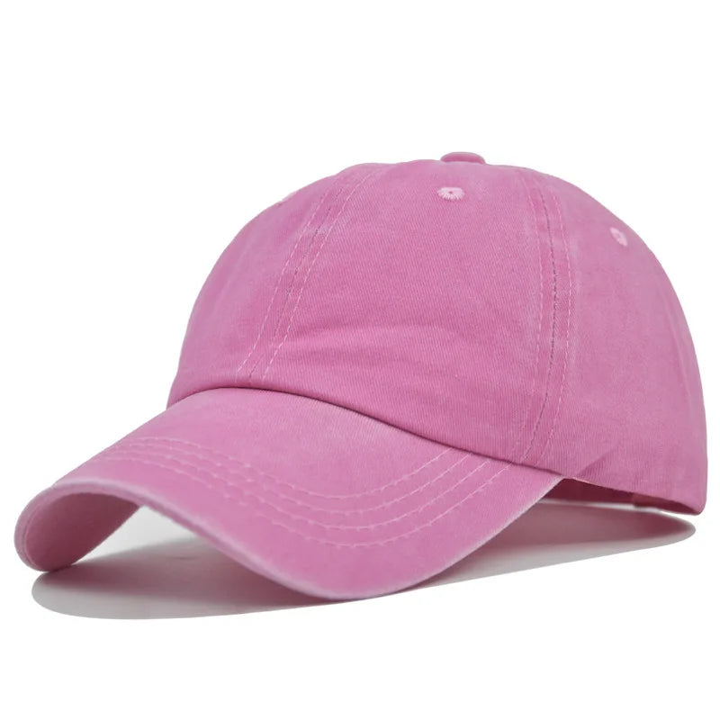 Vintage Washed Distressed Baseball Cap – 100% Cotton Plain Dad Hat