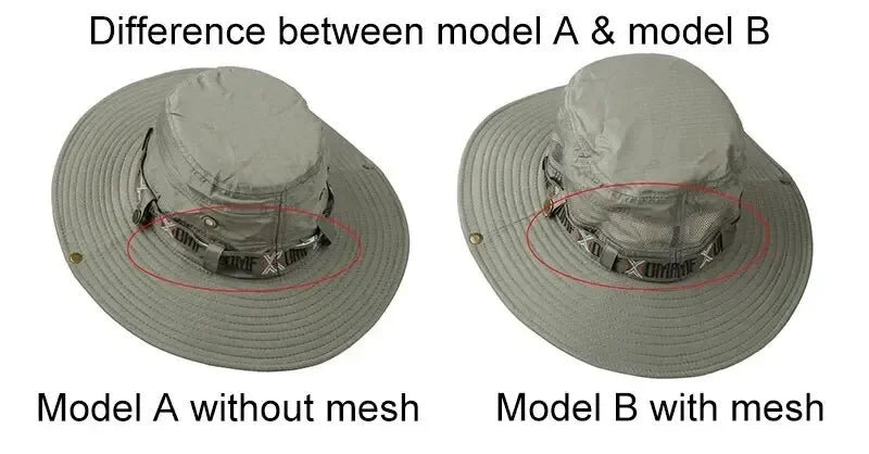 Men’s Summer Bucket Hat – UV Protection, Wide Brim, Mesh Design