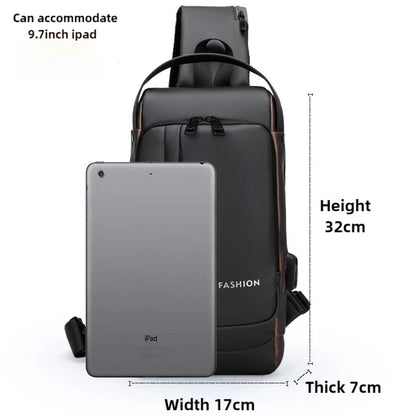 Men's Anti-Theft Chest Bag — USB Charging Crossbody Sling Pack