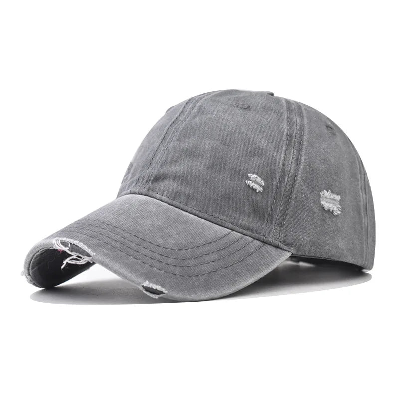 Distressed Baseball Cap – Vintage Washed Dad Hat for Men & Women