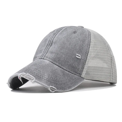 Distressed Baseball Cap – Vintage Washed Dad Hat for Men & Women
