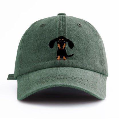 Dachshund Print Washed Baseball Cap – Retro Dad Hat