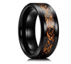 Dragon Ring Stainless Steel Carbon Fiber Wedding Band