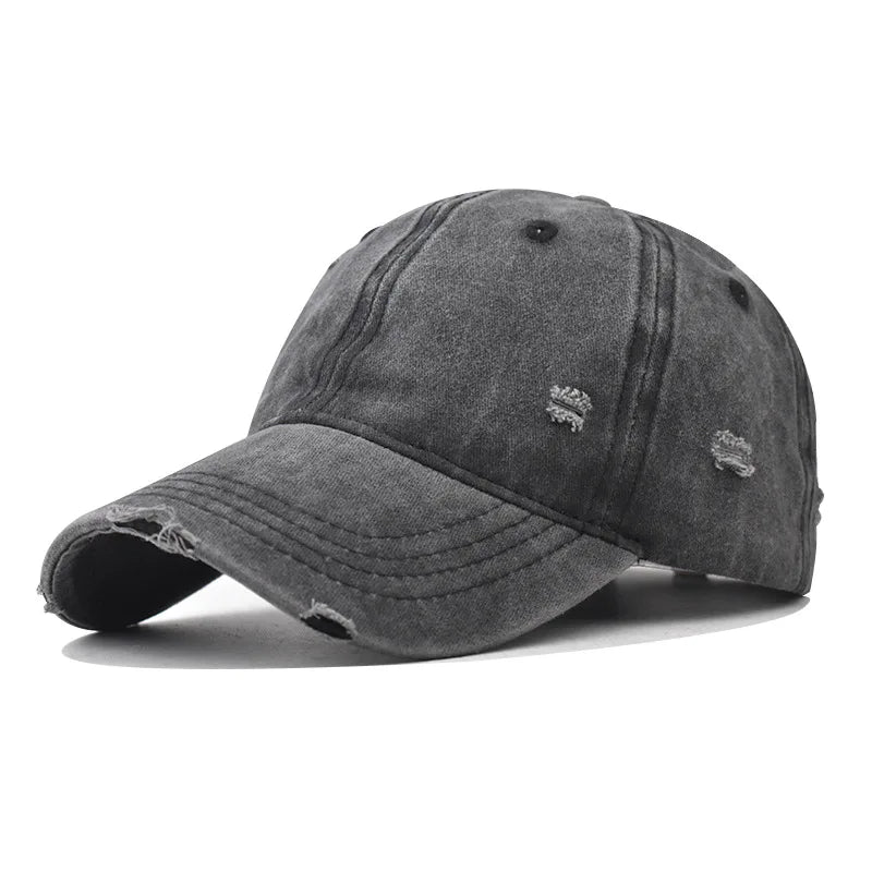 Distressed Baseball Cap – Vintage Washed Dad Hat for Men & Women