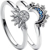 2pc Summer Couple Rings Set