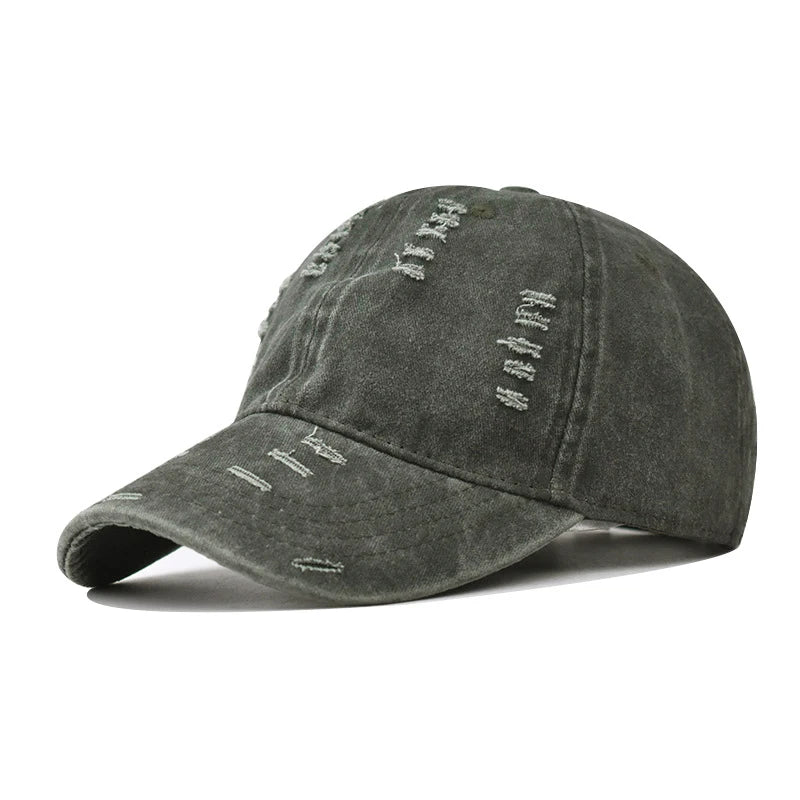 Distressed Baseball Cap – Vintage Washed Dad Hat for Men & Women