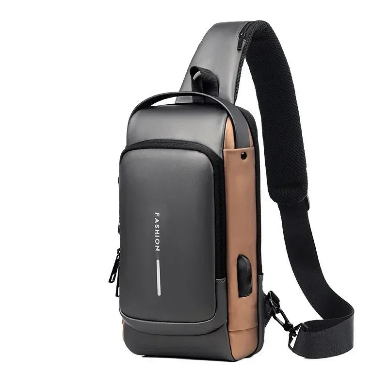 Men's Anti-Theft Chest Bag — USB Charging Crossbody Sling Pack