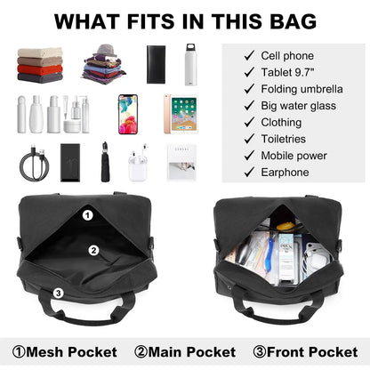 Kono 35x20x20 Cabin Bag Under Seat Ryanair Flight Carry On Bag Sports Travel Duffel Holdall Hand Luggage 14L Unisex