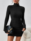 Black Turtleneck Bodycon Party Long Sleeves