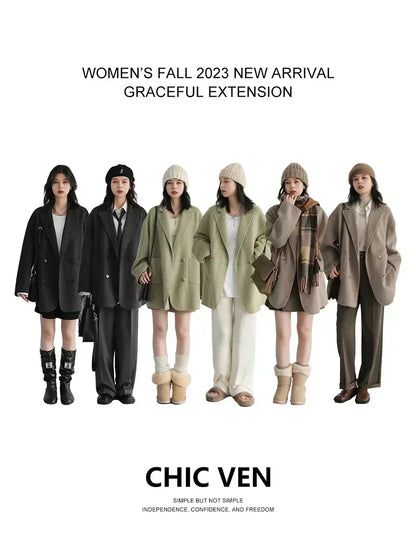 Woolen Double-Breasted Coat