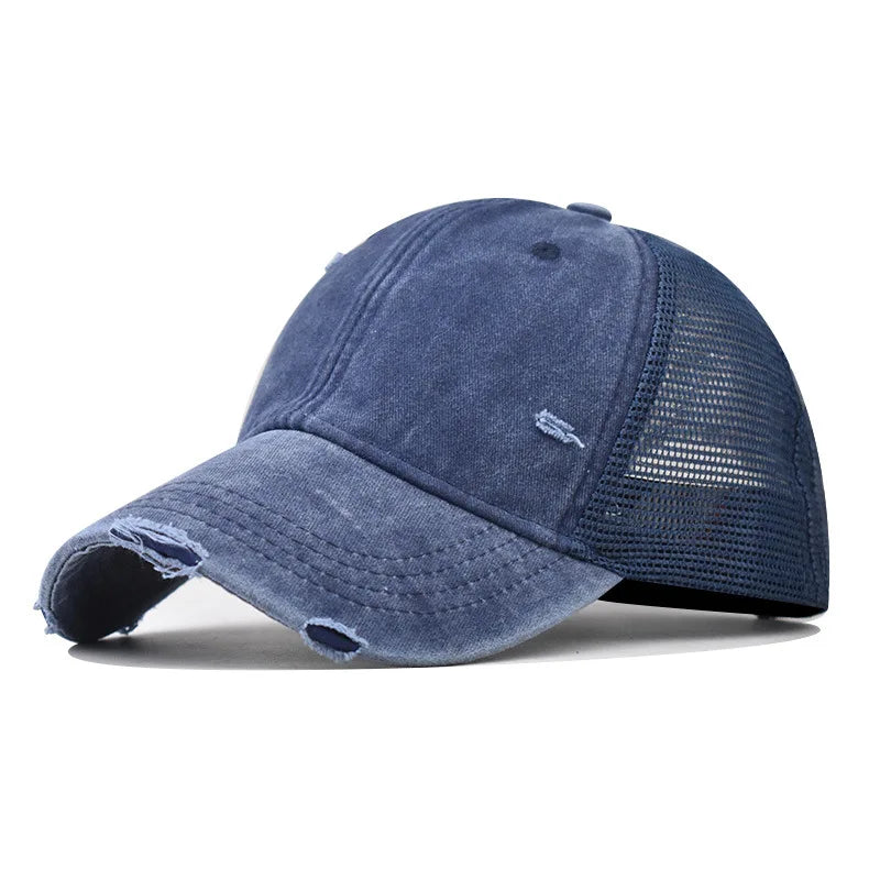 Distressed Baseball Cap – Vintage Washed Dad Hat for Men & Women