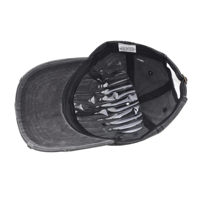 Distressed Baseball Cap – Vintage Washed Dad Hat for Men & Women