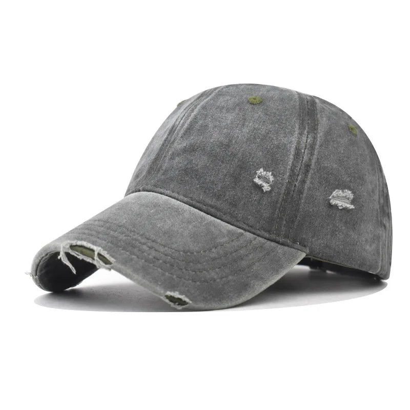 Distressed Baseball Cap – Vintage Washed Dad Hat for Men & Women