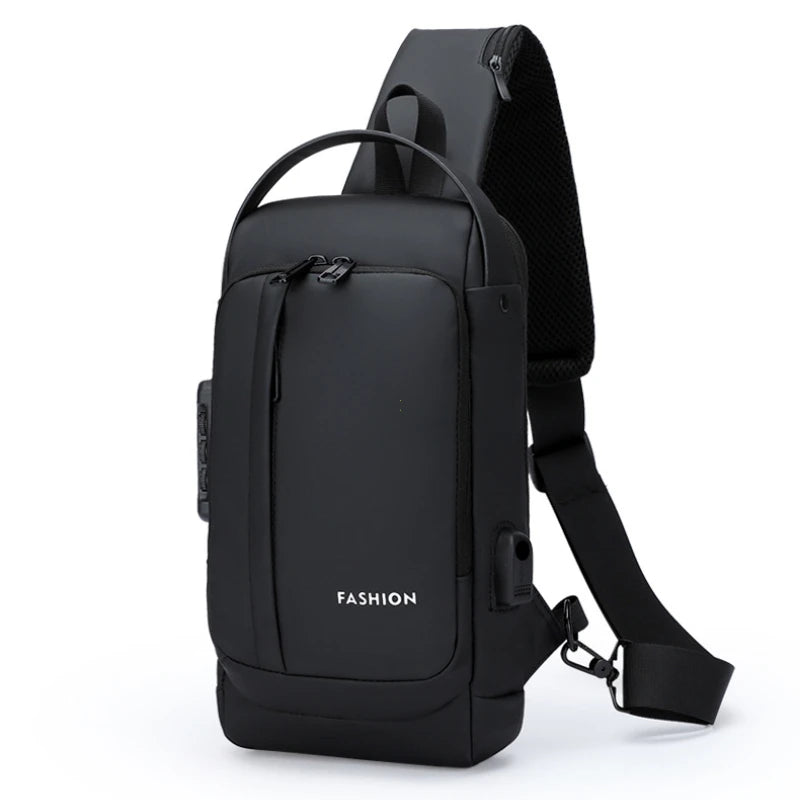 Men's Anti-Theft Chest Bag — USB Charging Crossbody Sling Pack