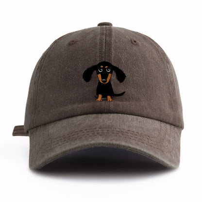 Dachshund Print Washed Baseball Cap – Retro Dad Hat