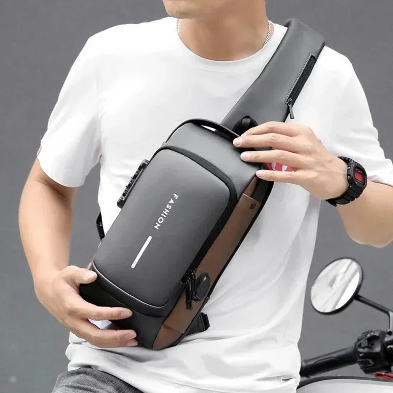 Men's Anti-Theft Chest Bag — USB Charging Crossbody Sling Pack
