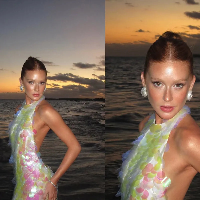 Iris: Shimmer Maxi Dress