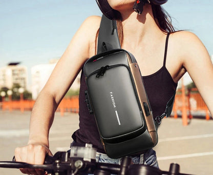 Men's Anti-Theft Chest Bag — USB Charging Crossbody Sling Pack