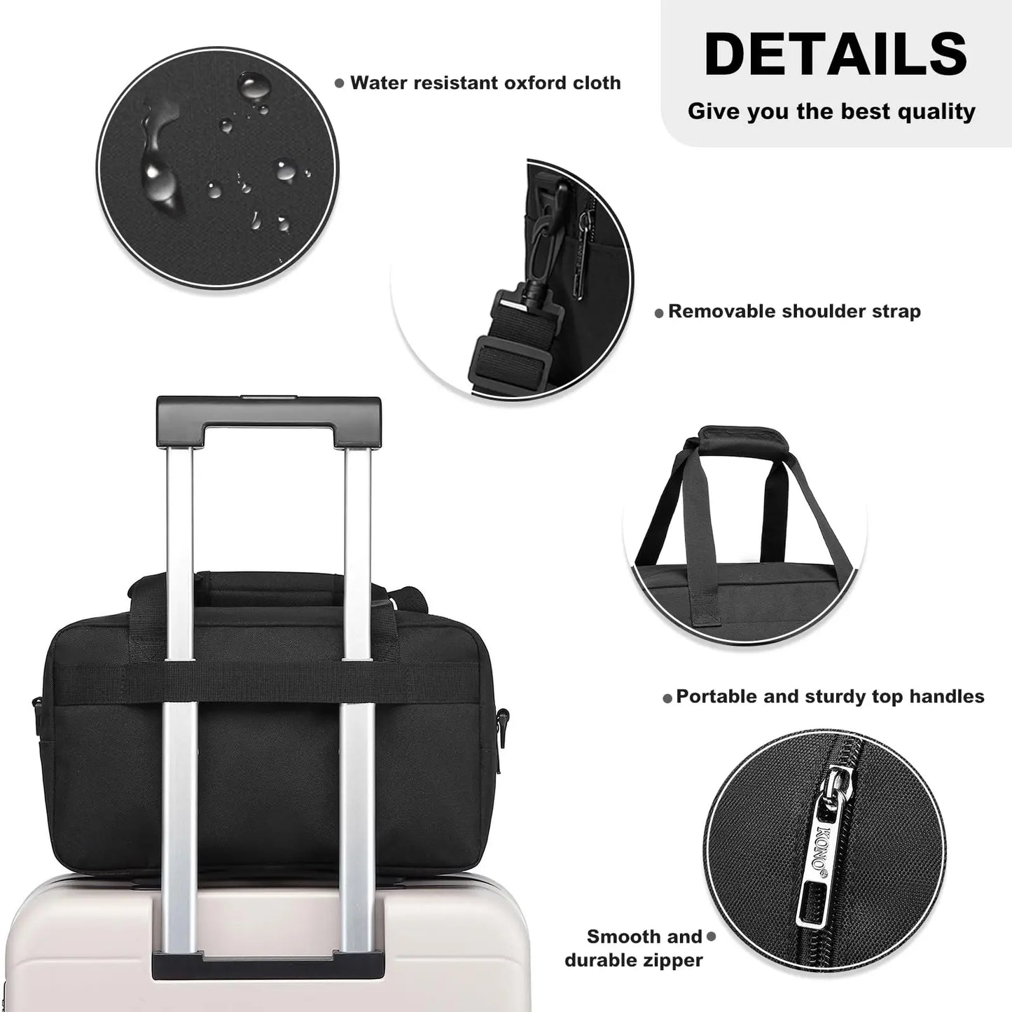 Kono 35x20x20 Cabin Bag Under Seat Ryanair Flight Carry On Bag Sports Travel Duffel Holdall Hand Luggage 14L Unisex