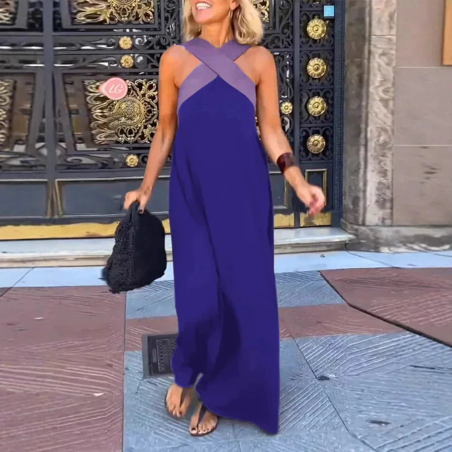 Mira™ Cross-Halter Beach Maxi Dress