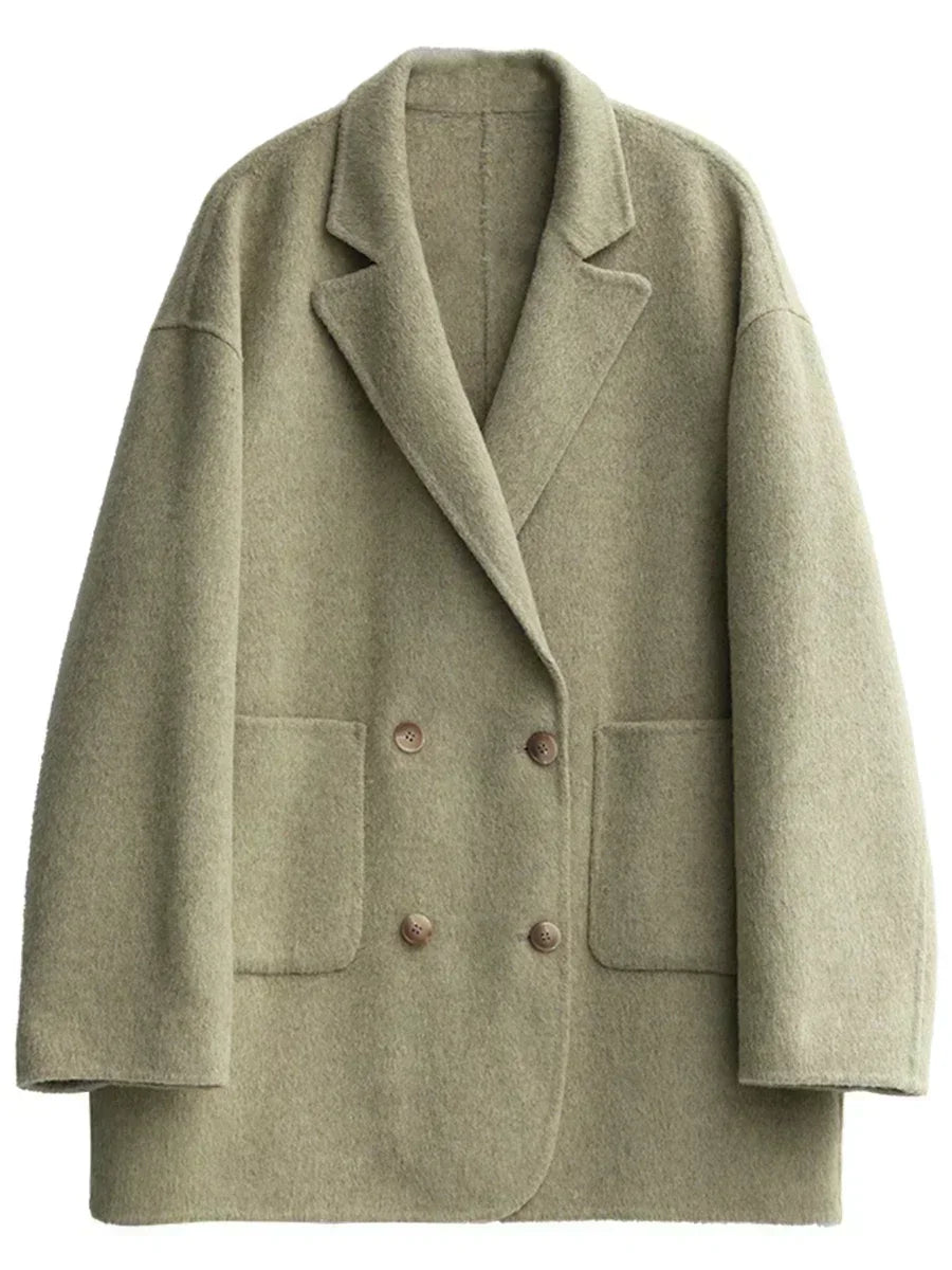 Woolen Double-Breasted Coat