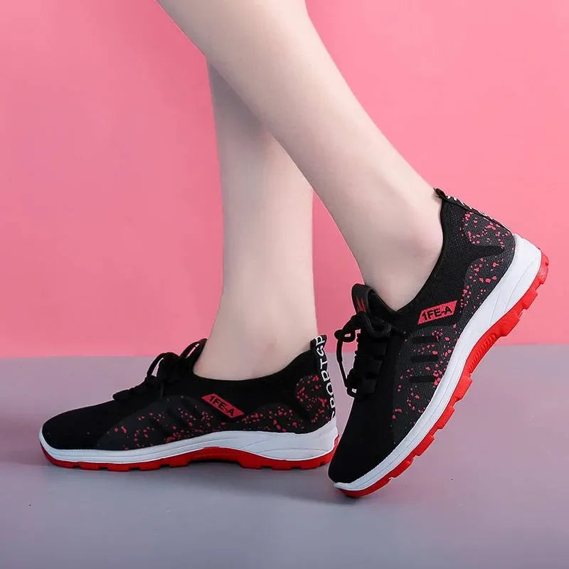 Vulcanized Platform Sneakers Breathable Mesh Sports Shoes