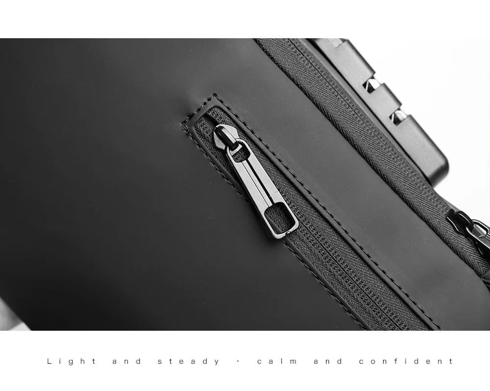Men's Anti-Theft Chest Bag — USB Charging Crossbody Sling Pack