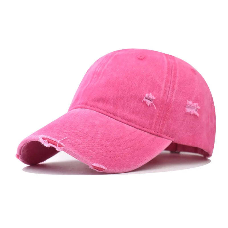 Distressed Baseball Cap – Vintage Washed Dad Hat for Men & Women
