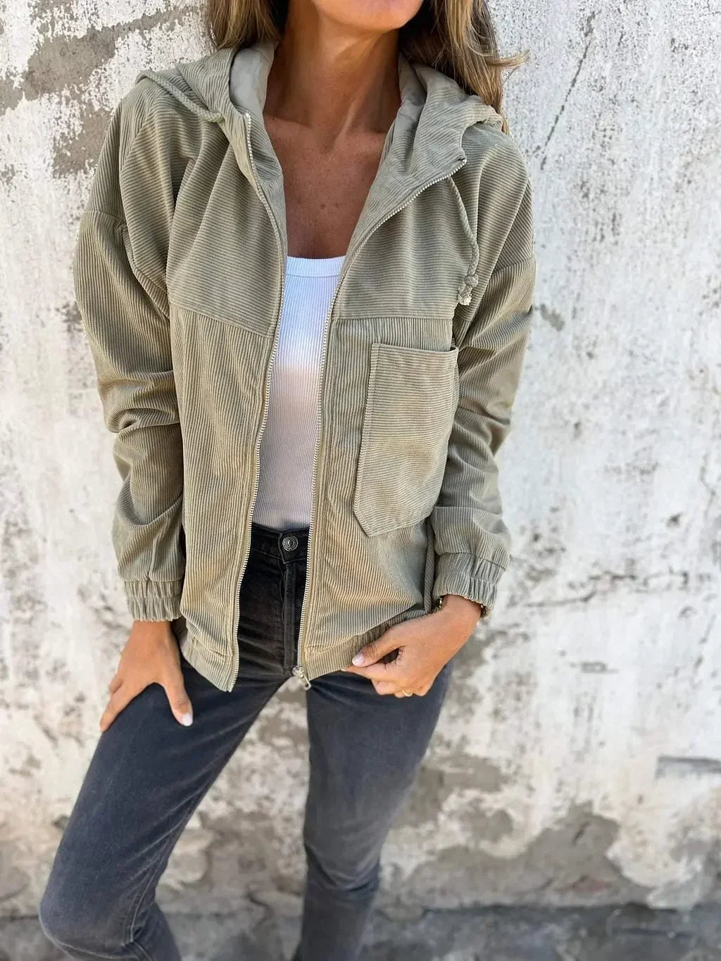 Luna™ | Corduroy Zip-Up Hoodie Jacket